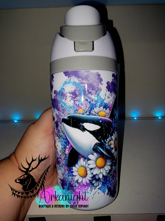 Gourde Owala DUPE 16 oz pour enfant - Sur Commande - Collection Vivid Colors & Flowers ♡ Orc ♡ Teinte de Mauve