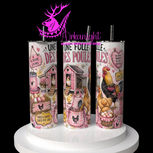 Gourde sur commande - Collection Occupation & Passion - Folle des poules