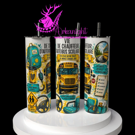 Gourde sur commande - Collection Occupation & Passion - Vie de Chauffeur d'autobus scolaire - 02