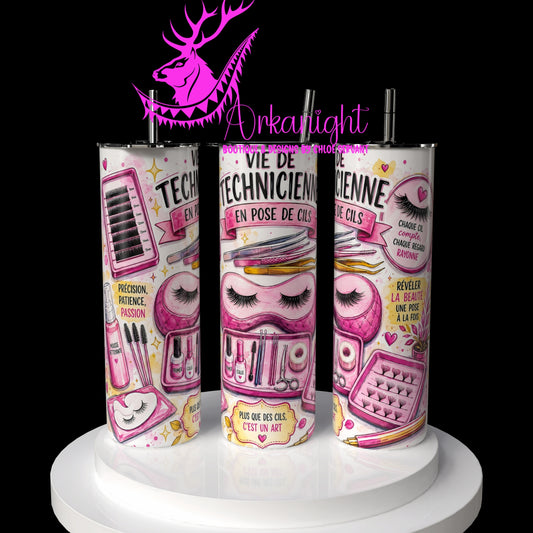 Gourde sur commande - Collection Occupation & Passion - Technicienne en cils