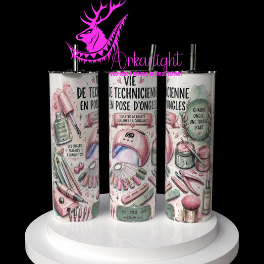 Gourde sur commande - Collection Occupation & Passion - Technicienne en ongles