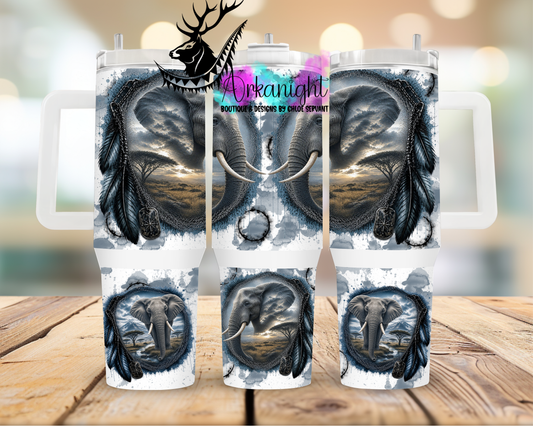Gourde 40 oz sur commande ♡ Collection Boho 2026 - Double Exposition - Éléphant