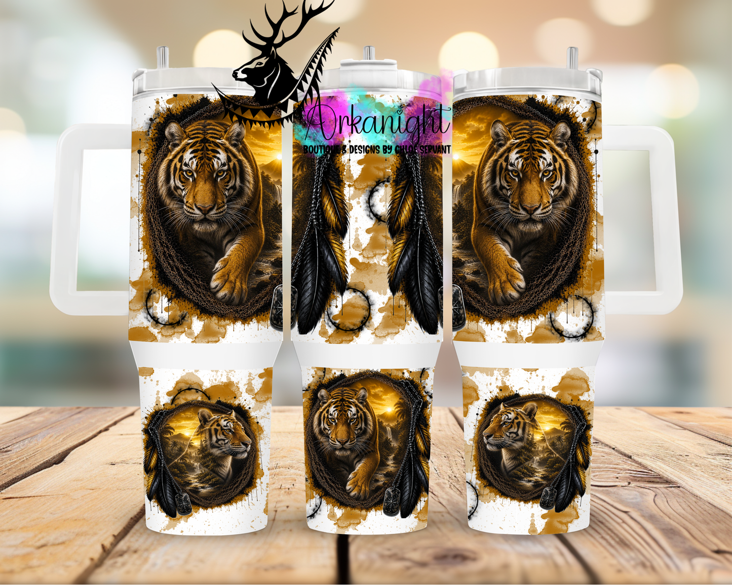 Gourde 40 oz sur commande ♡ Collection Boho 2026 - Double Exposition - Tigre