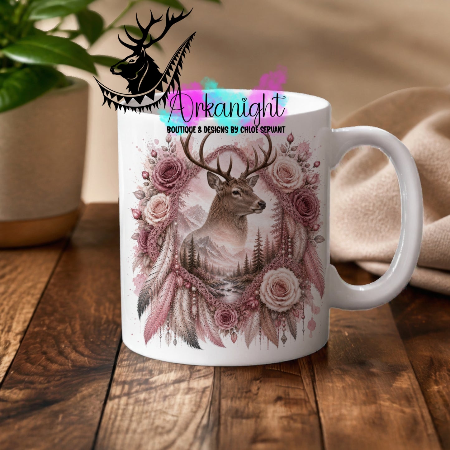 Numérique - Tasse en céramique - Collection Boho 2026 ♡ Double Exposition - Cerf