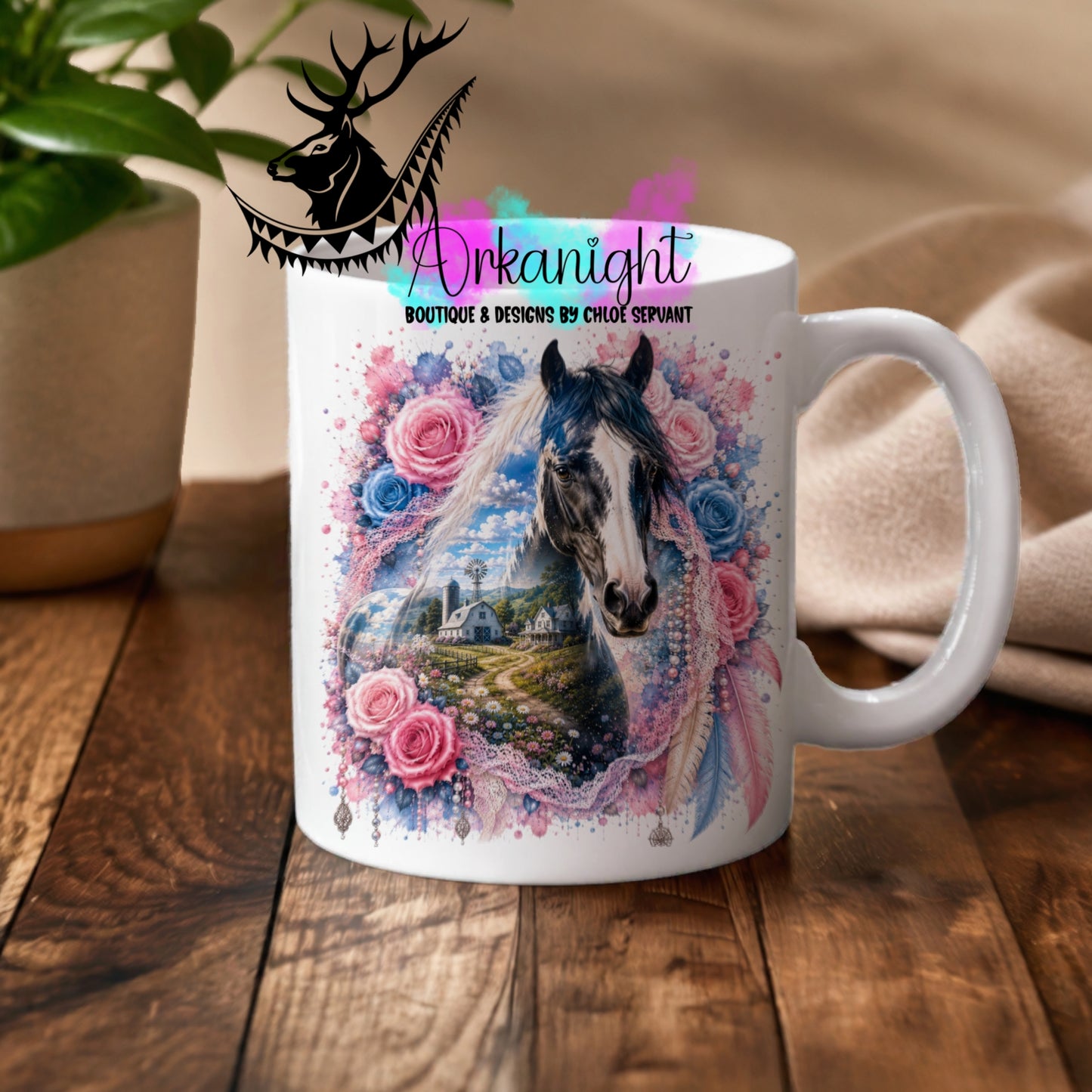 Numérique - Tasse en céramique - Collection Boho 2026 ♡ Double Exposition - Cheval