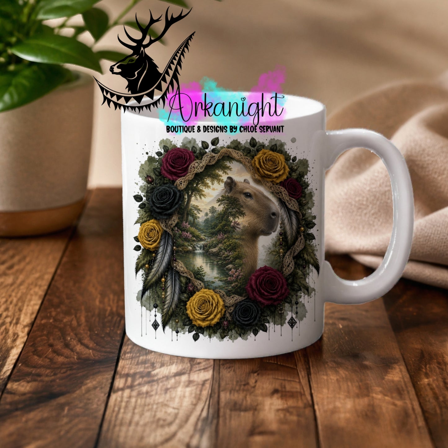 Numérique - Tasse en céramique - Collection Boho 2026 ♡ Double Exposition - Capybara