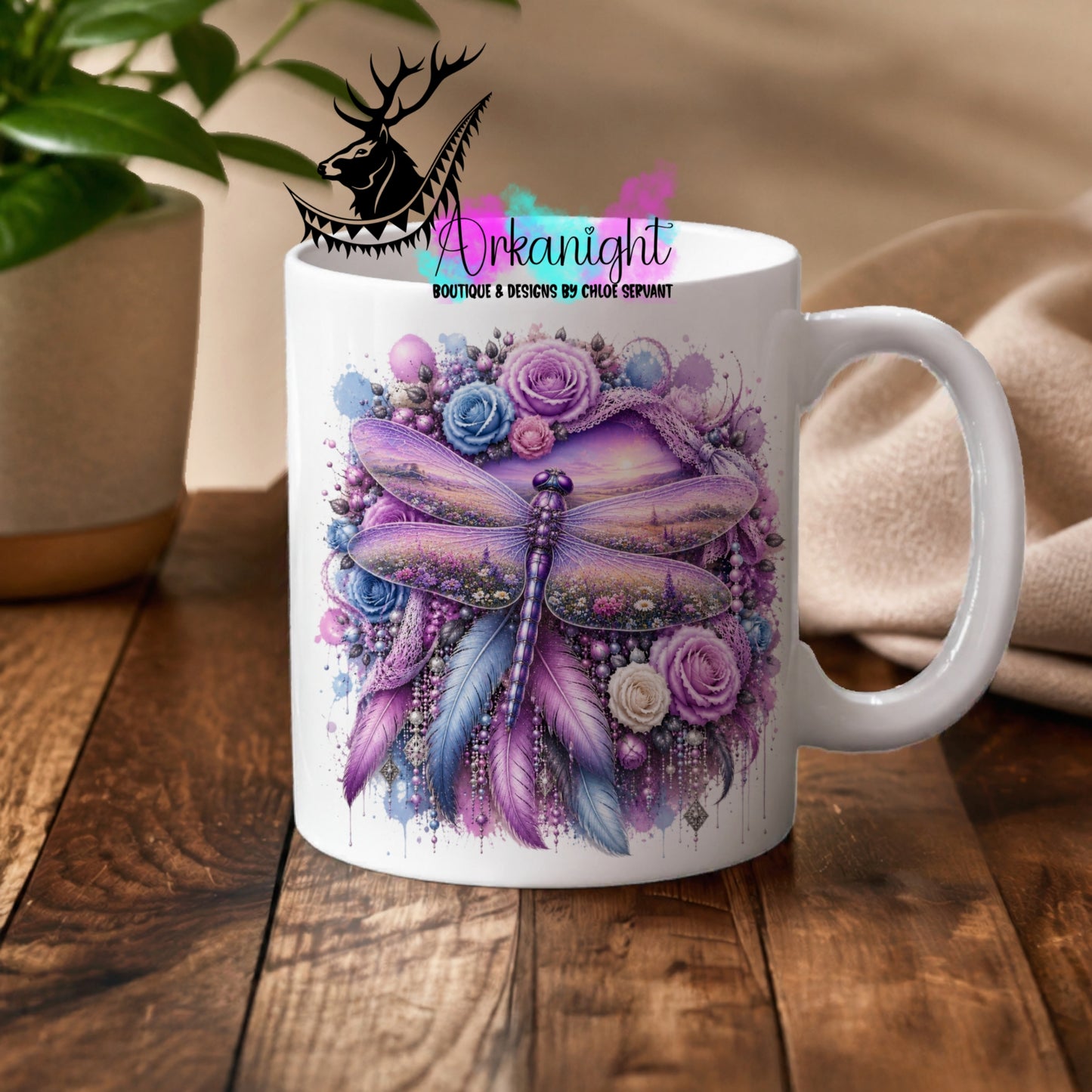 Tasse en céramique sur commande - Collection Boho 2026 ♡ Double Exposition ♡ Libellule