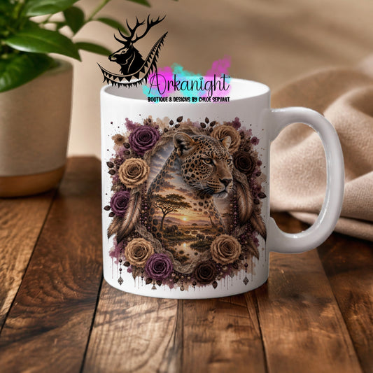 Tasse en céramique sur commande - Collection Boho 2026 ♡ Double Exposition ♡ Léopard