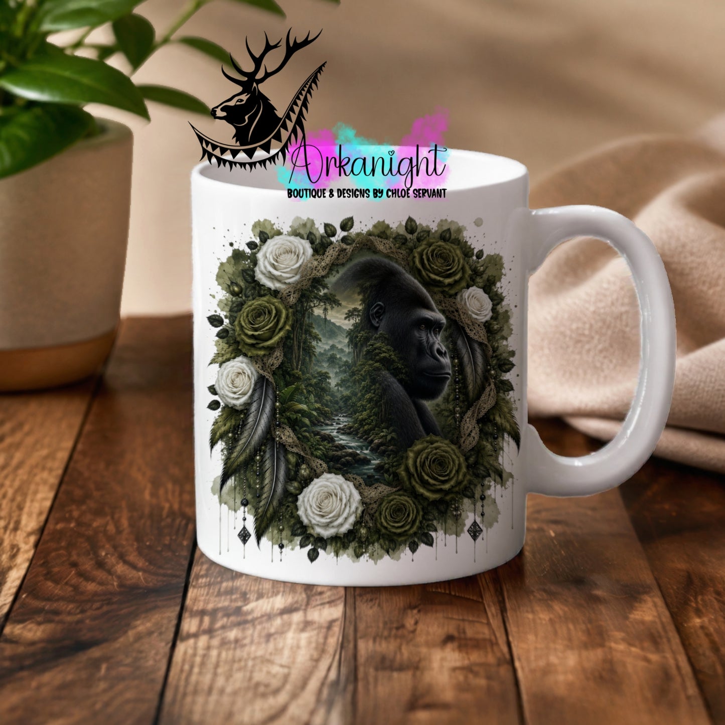 Numérique - Tasse en céramique - Collection Boho 2026 ♡ Double Exposition - Gorille