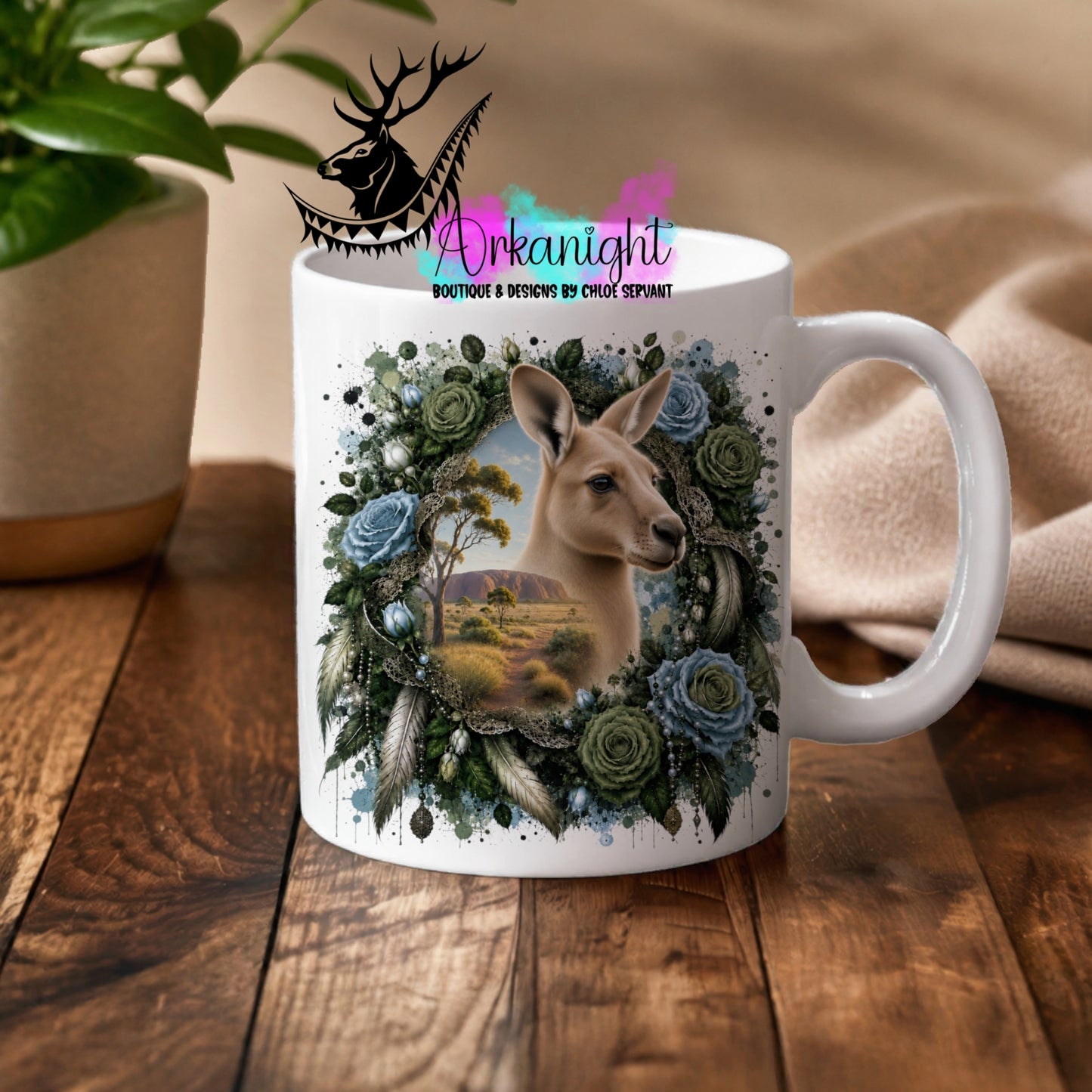Numérique - Tasse en céramique - Collection Boho 2026 ♡ Double Exposition - Kangourou