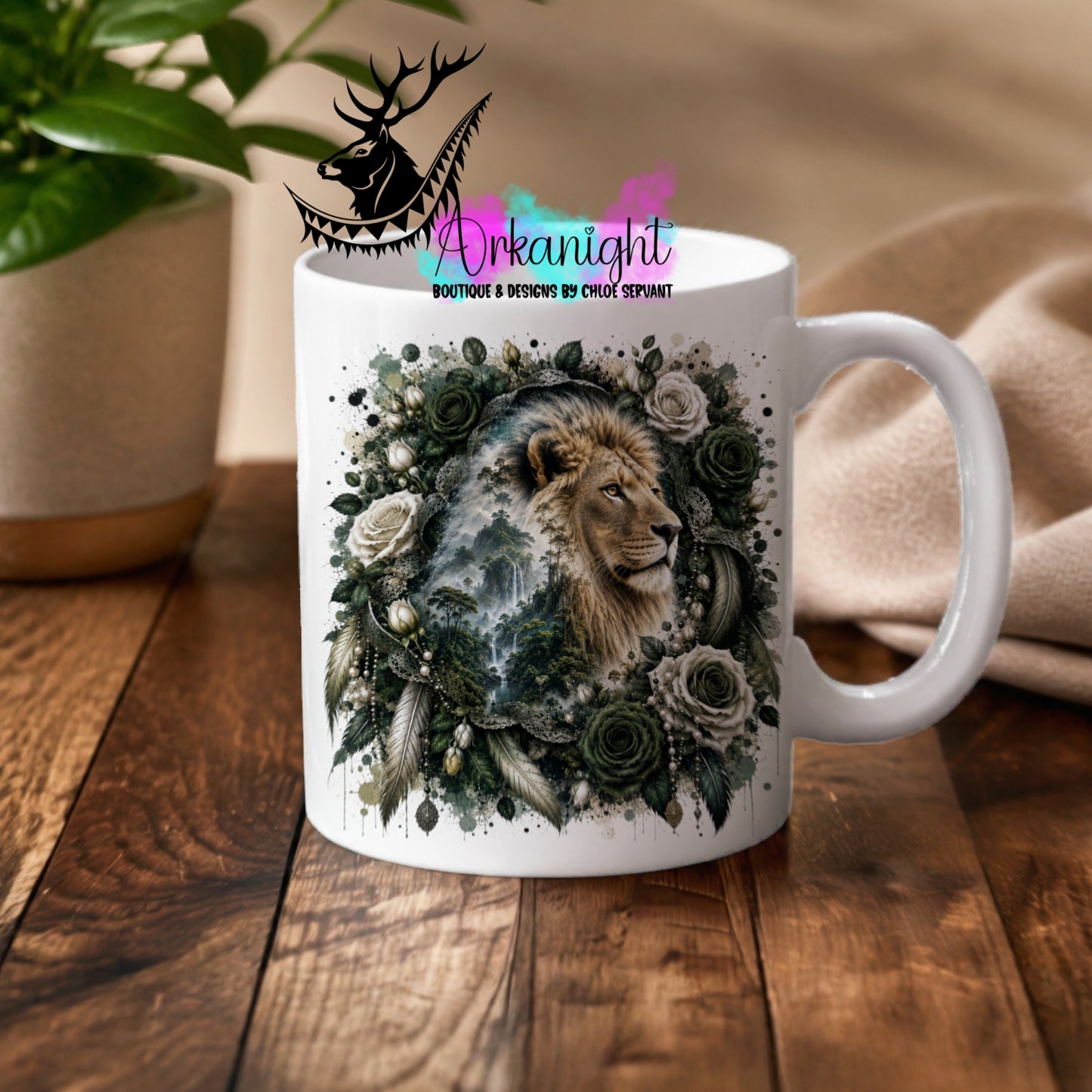 Numérique - Tasse en céramique - Collection Boho 2026 ♡ Double Exposition - Lion