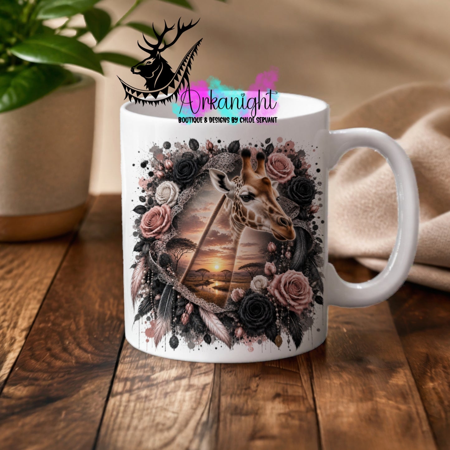 Tasse en céramique sur commande - Collection Boho 2026 ♡ Double Exposition ♡ Giraffe