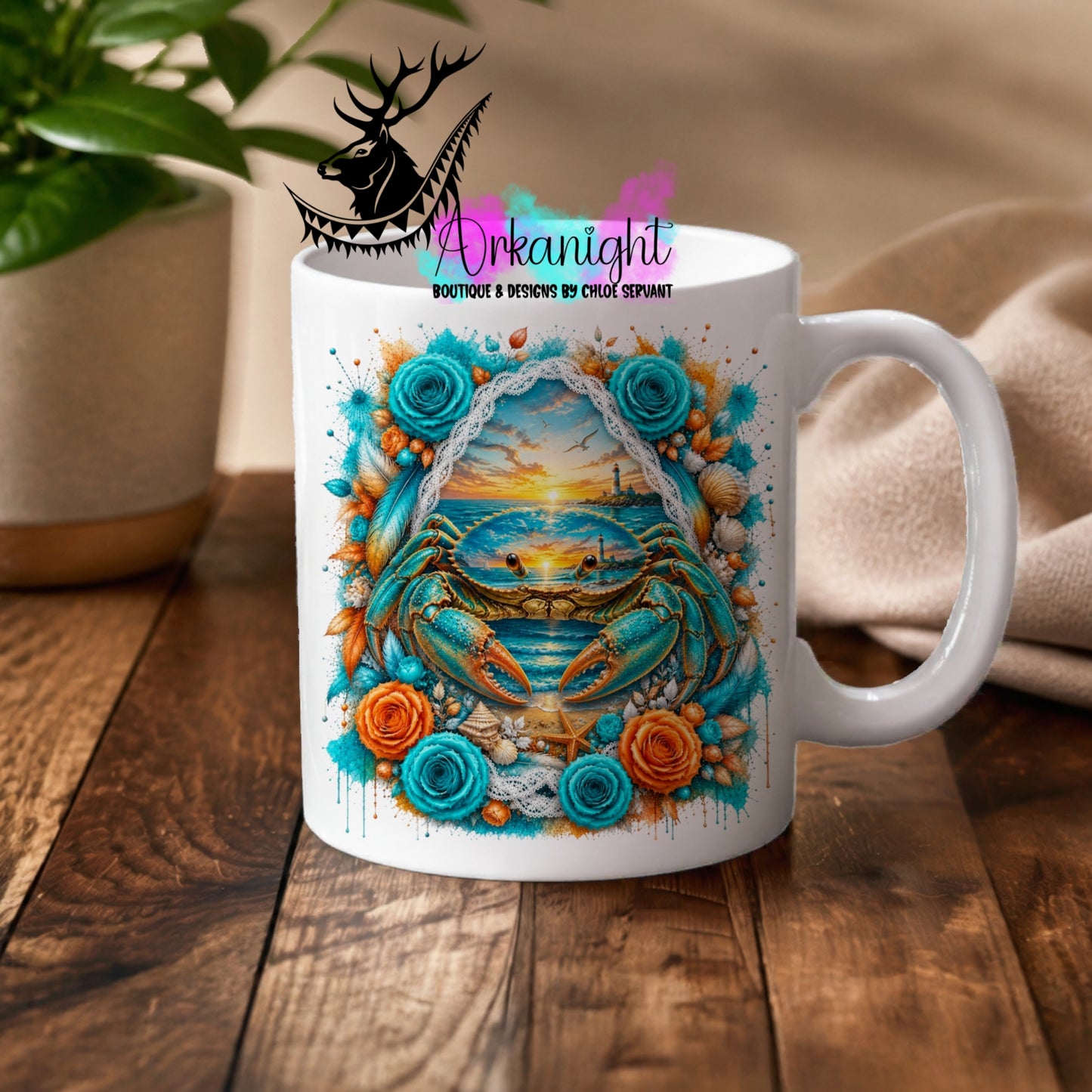 Tasse en céramique sur commande - Collection Boho 2026 ♡ Double Exposition ♡ Crabe