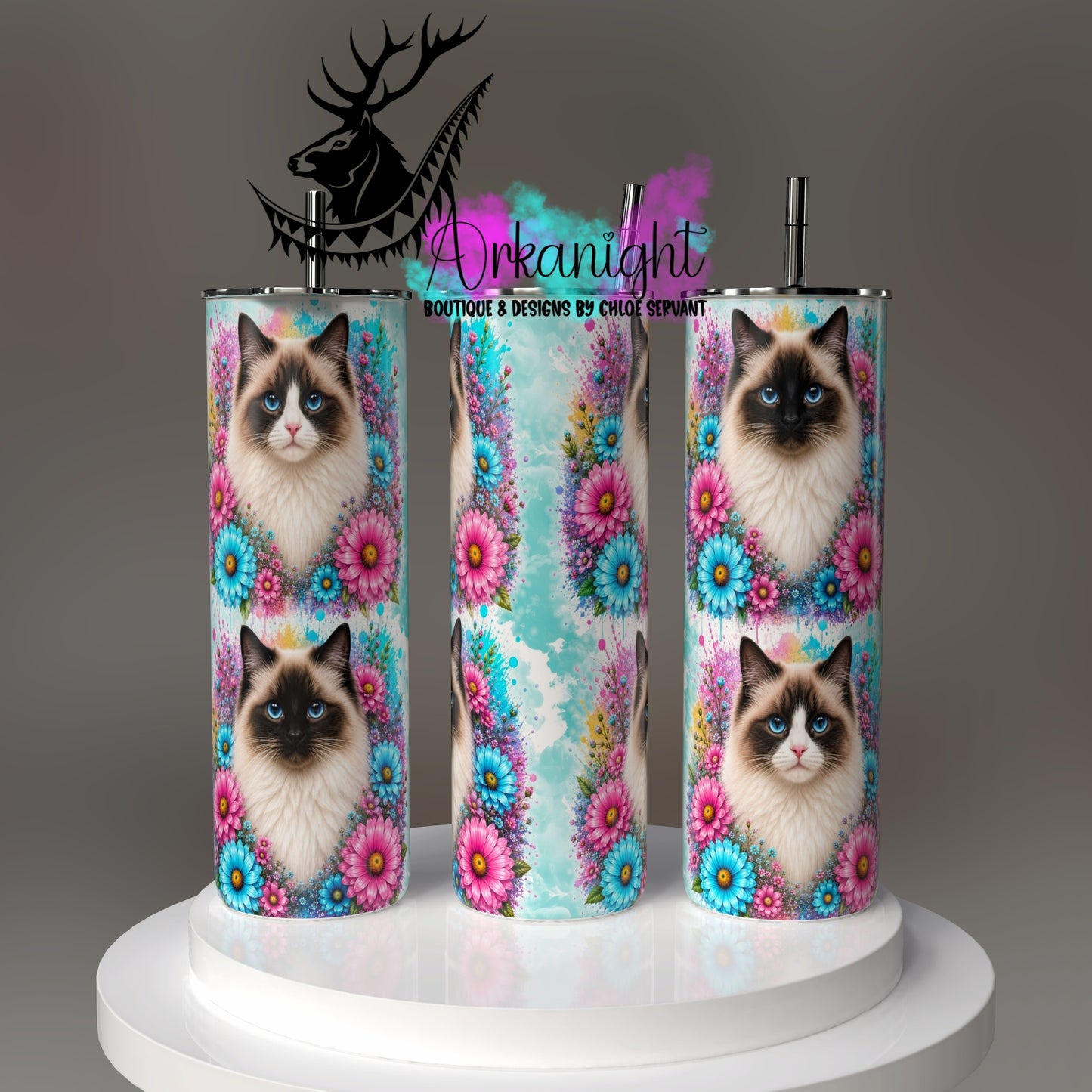 Numérique - Collection Fleurie Pastelle - Chat Ragdoll