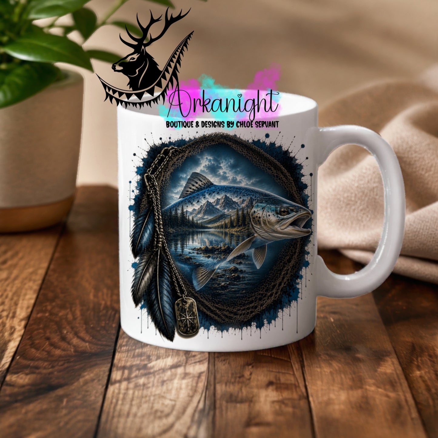 Tasse en céramique sur commande - Collection Boho 2026 ♡ Double Exposition ♡ Truite