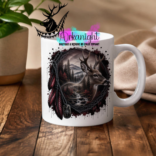 Numérique - Tasse en céramique - Collection Boho 2026 ♡ Double Exposition - Cerf