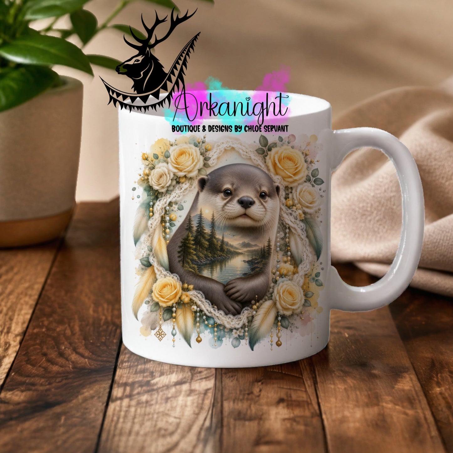 Tasse en céramique sur commande - Collection Boho 2026 ♡ Double Exposition ♡ Loutre