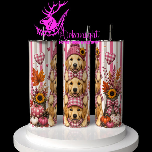 Gourde sur commande - Collection Automne 2026 - Trio Golden retriever
