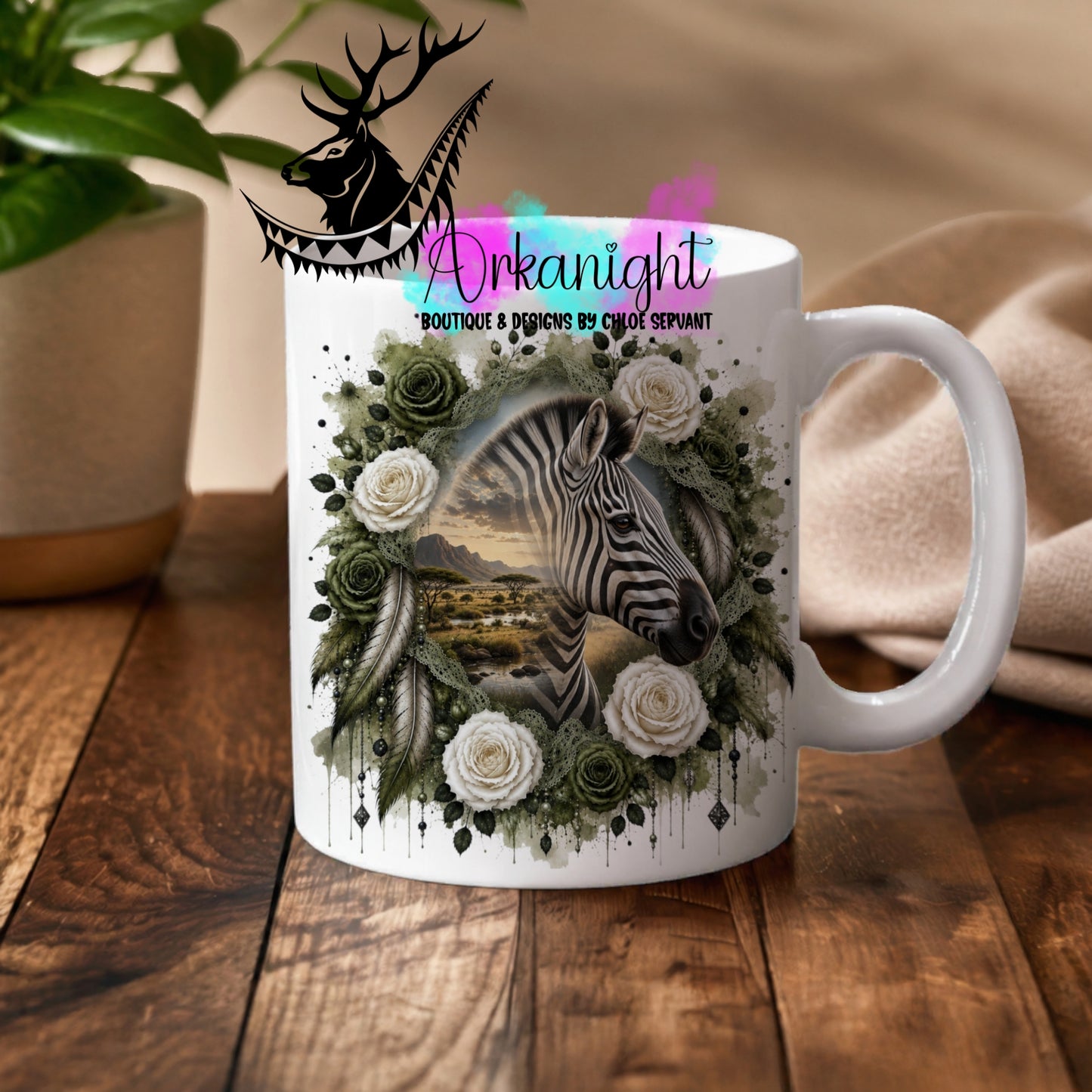 Numérique - Tasse en céramique - Collection Boho 2026 ♡ Double Exposition - Zèbre