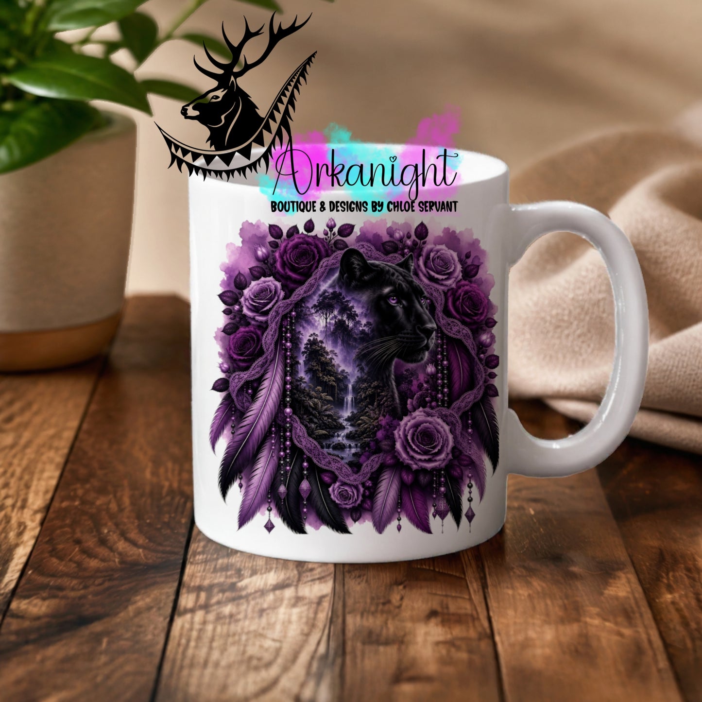 Numérique - Tasse en céramique - Collection Boho 2026 ♡ Double Exposition - Panthère Noire