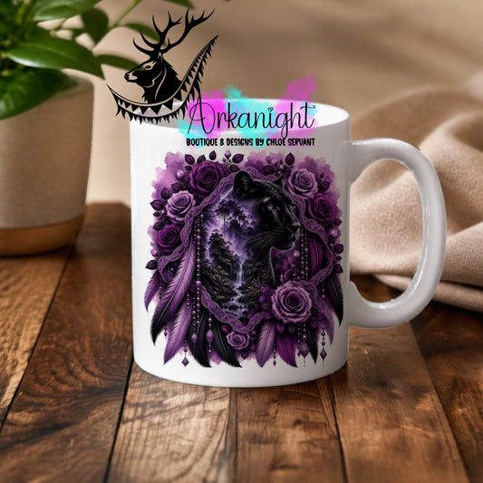 Numérique - Tasse en céramique - Collection Boho 2026 ♡ Double Exposition - Panthère Noire