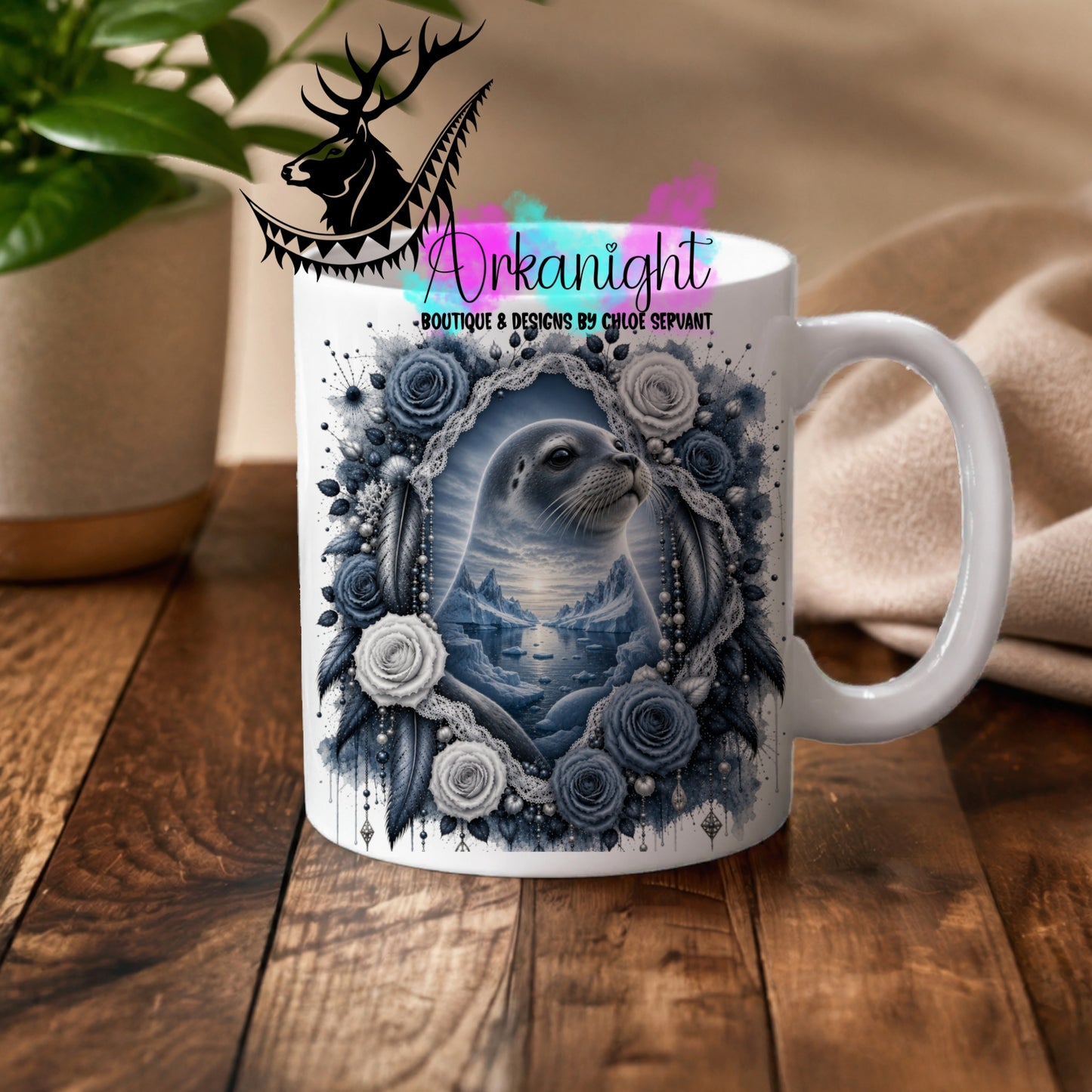 Numérique - Tasse en céramique - Collection Boho 2026 ♡ Double Exposition - Phoque