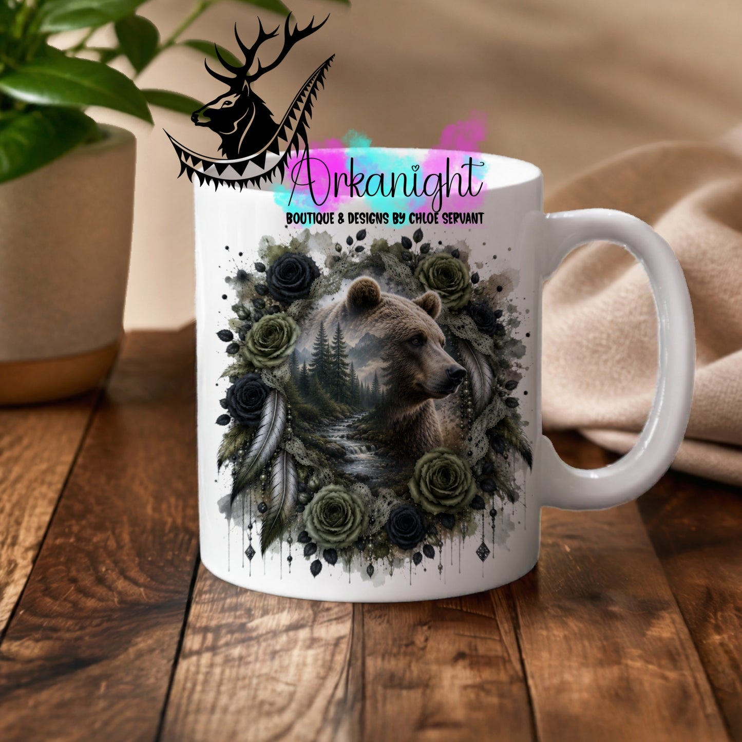 Numérique - Tasse en céramique - Collection Boho 2026 ♡ Double Exposition - Ours brun
