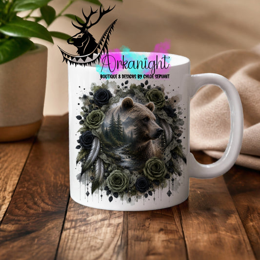 Numérique - Tasse en céramique - Collection Boho 2026 ♡ Double Exposition - Ours brun