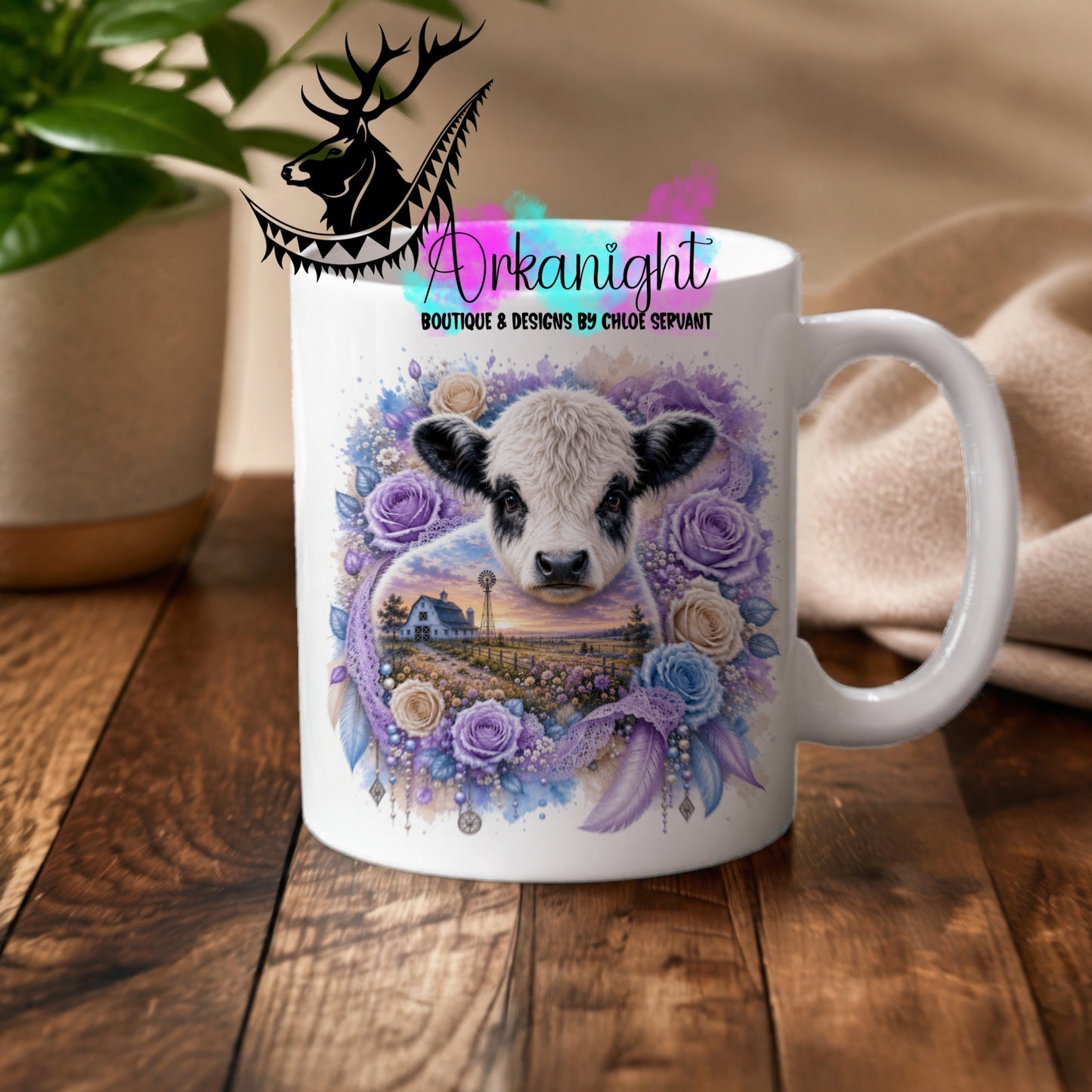 Numérique - Tasse en céramique - Collection Boho 2026 ♡ Double Exposition - Vache