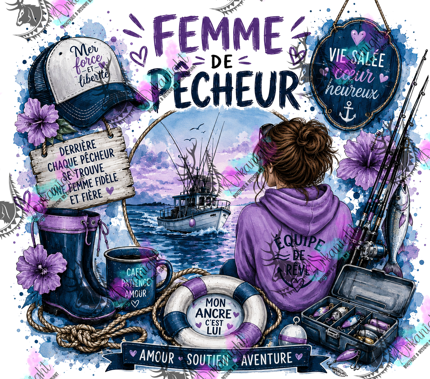 Numérique - Collection Occupation & Passion - Femme de Pêcheur- Brune