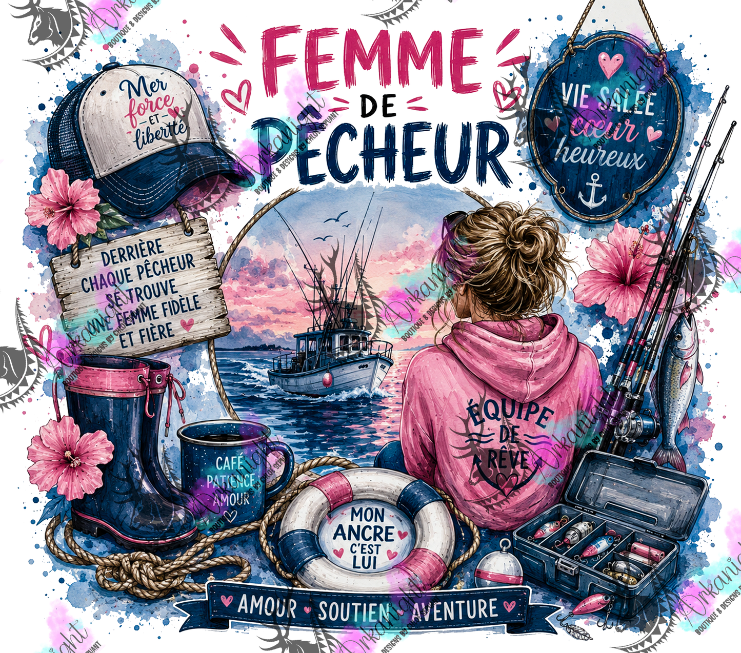Numérique - Collection Occupation & Passion - Femme de Pêcheur- Blonde