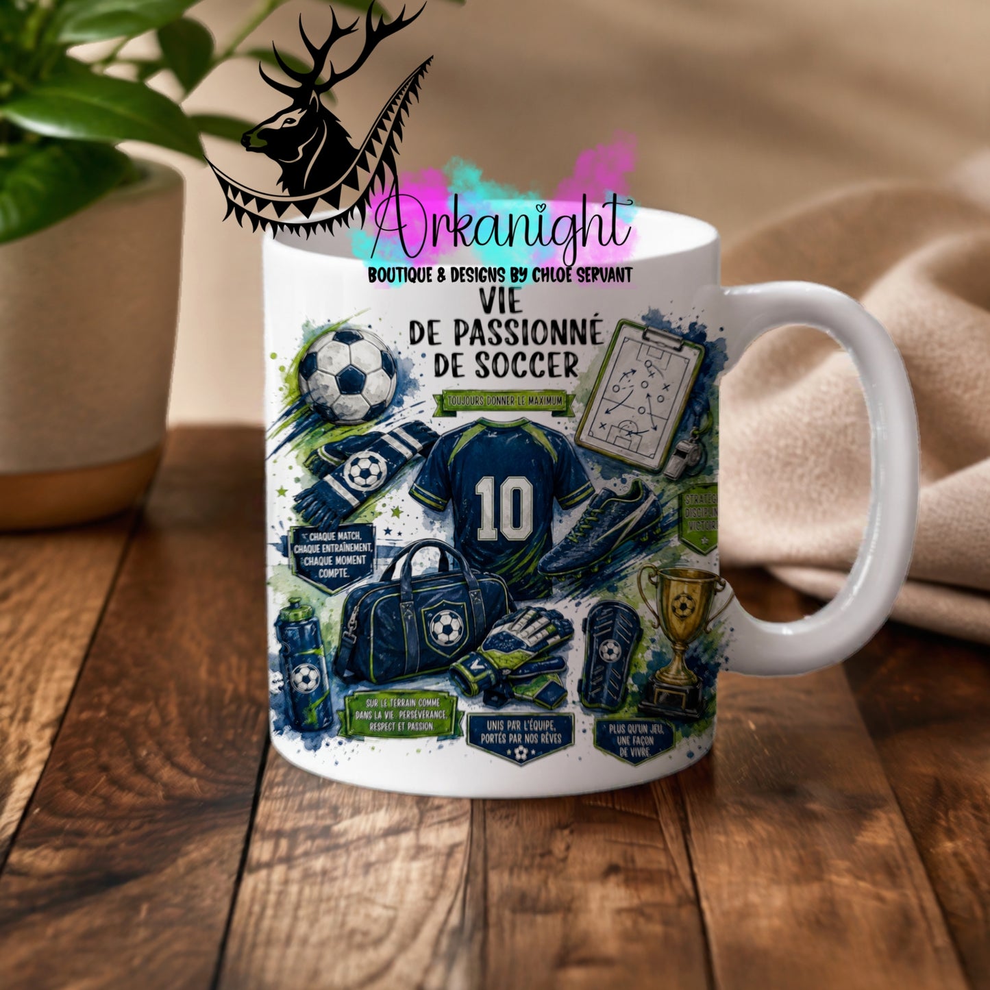 Tasse en céramique sur commande - Collection Occupation & Passion ♡ Vie de passionné de Soccer
