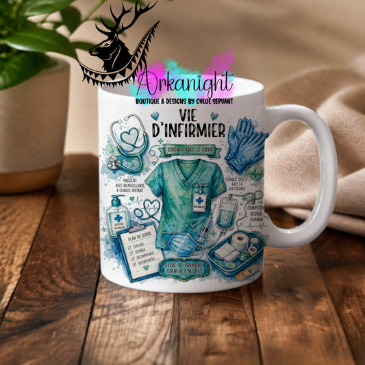 Tasse en céramique sur commande - Collection Occupation & Passion ♡ Vie d'infirmier