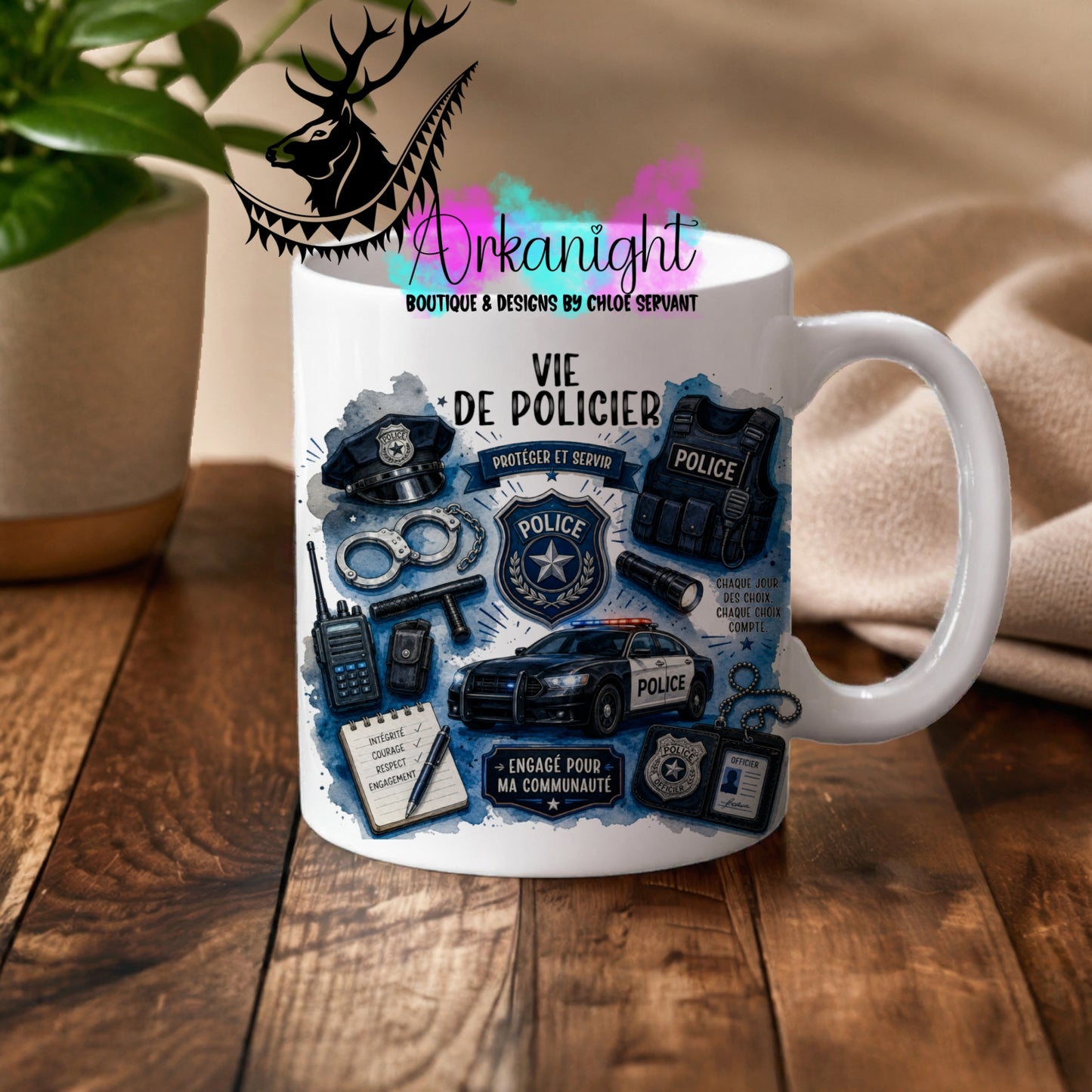 Tasse en céramique sur commande - Collection Occupation & Passion ♡ Vie de policier