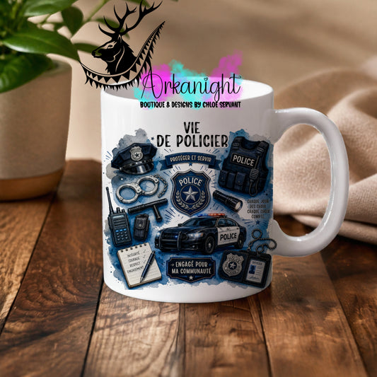 Tasse en céramique sur commande - Collection Occupation & Passion ♡ Vie de policier