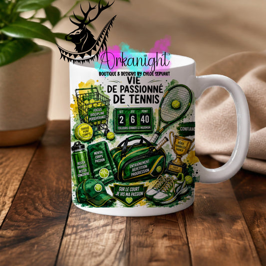 Tasse en céramique sur commande - Collection Occupation & Passion ♡ Passionné de Tennis