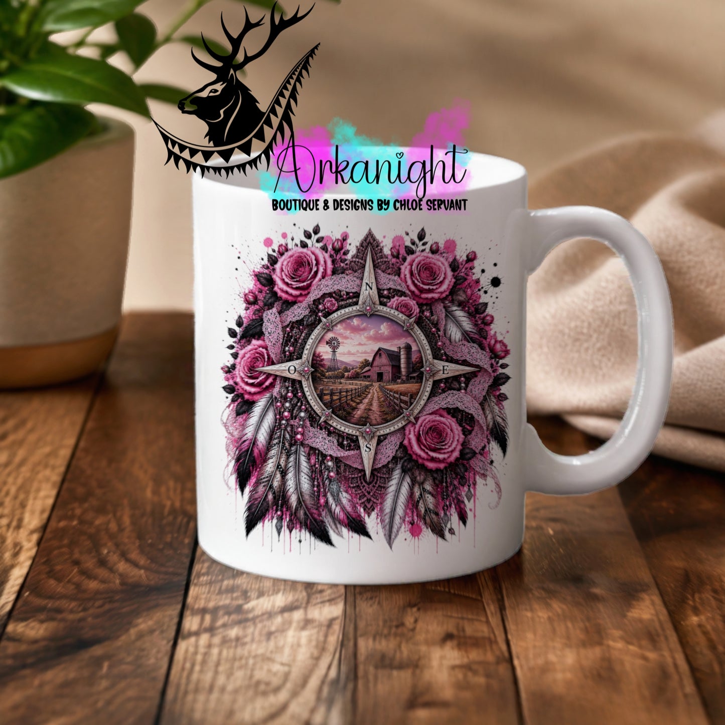 Numérique - Tasse en céramique - Collection Boho 2026 ♡ Rose des vents ♡ Ferme