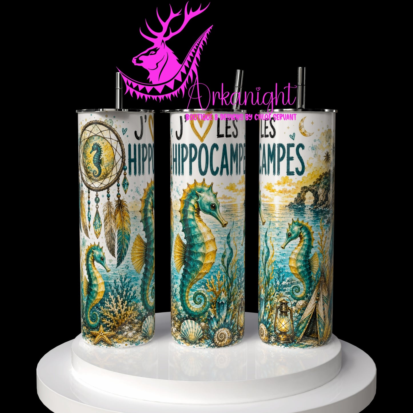 Gourde sur commande ♡ Collection Boho 2026 ♡ Animaux ♡ Hippocampes