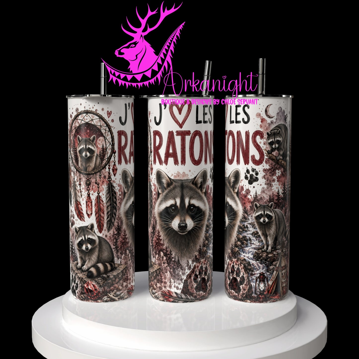Gourde sur commande ♡ Collection Boho 2026 ♡ Animaux ♡ Ratons