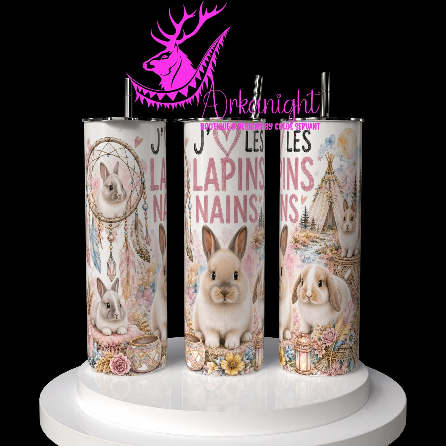 Gourde sur commande ♡ Collection Boho 2026 ♡ Animaux ♡ Lapins Nains
