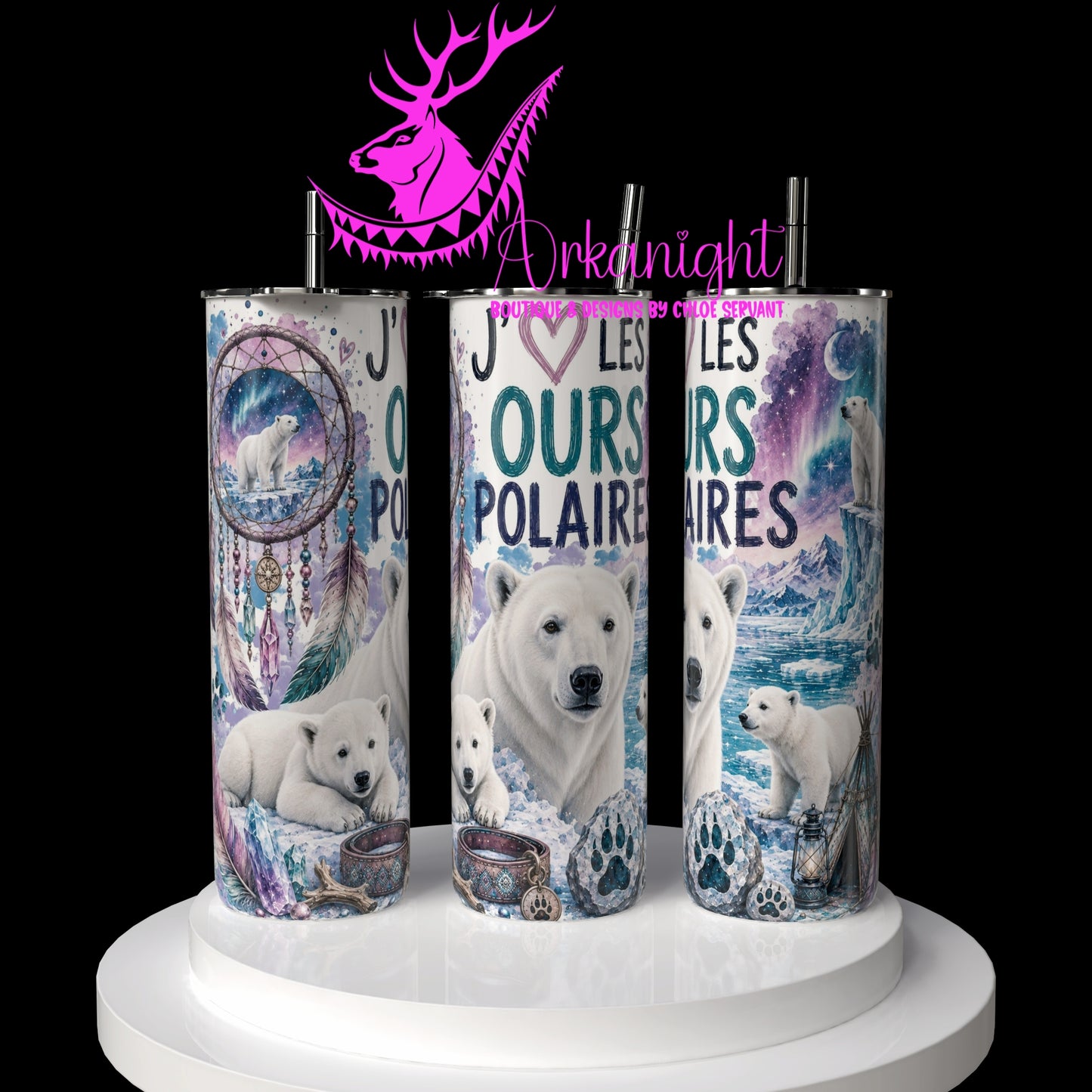 Gourde sur commande ♡ Collection Boho 2026 ♡ Animaux ♡ Ours Polaires