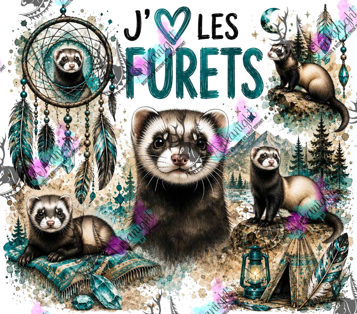 Numérique ♡Collection Boho 2026 ♡ Animaux ♡ Furets