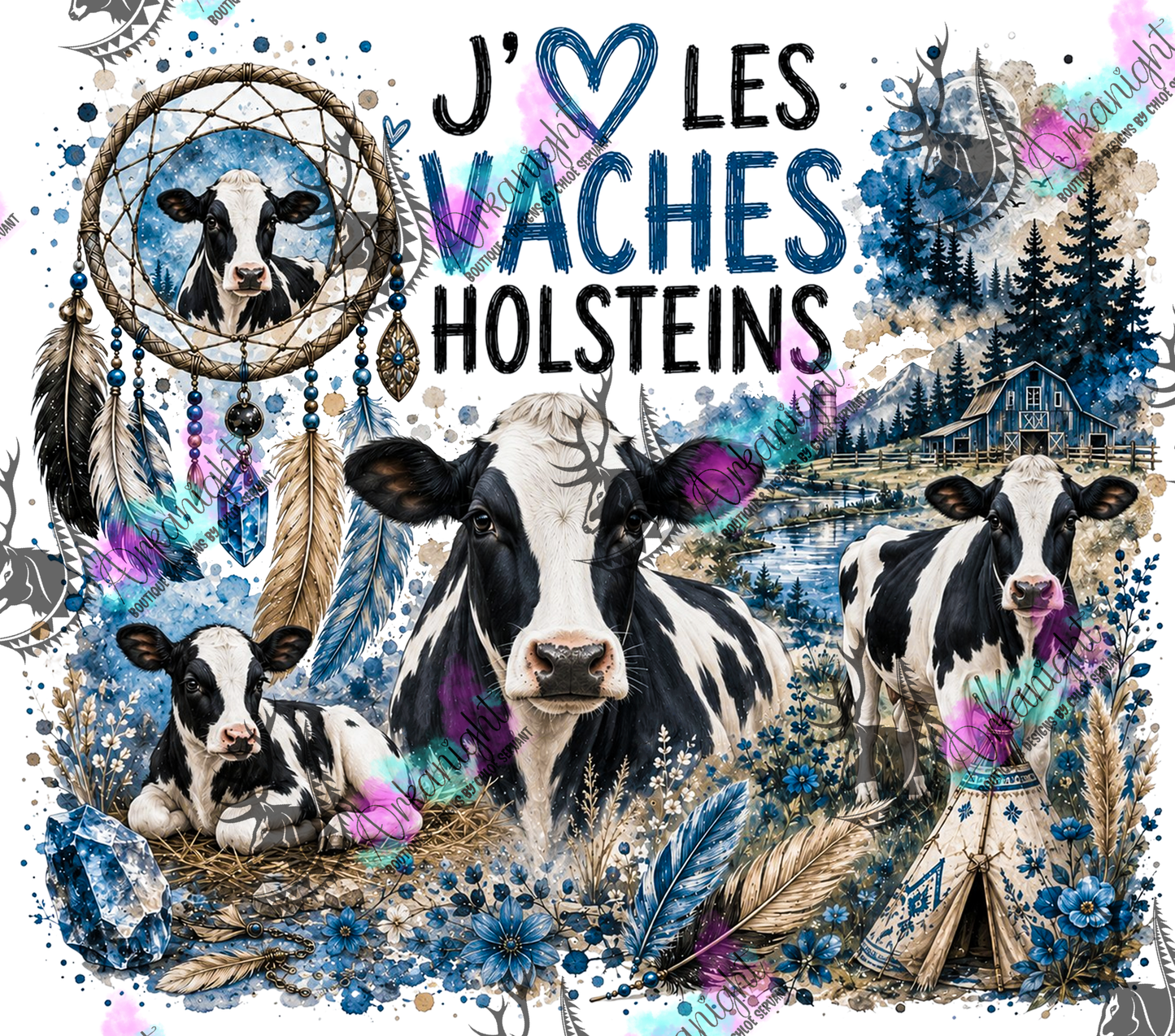 Numérique ♡Collection Boho 2026 ♡ Animaux ♡ Vaches Holsteins
