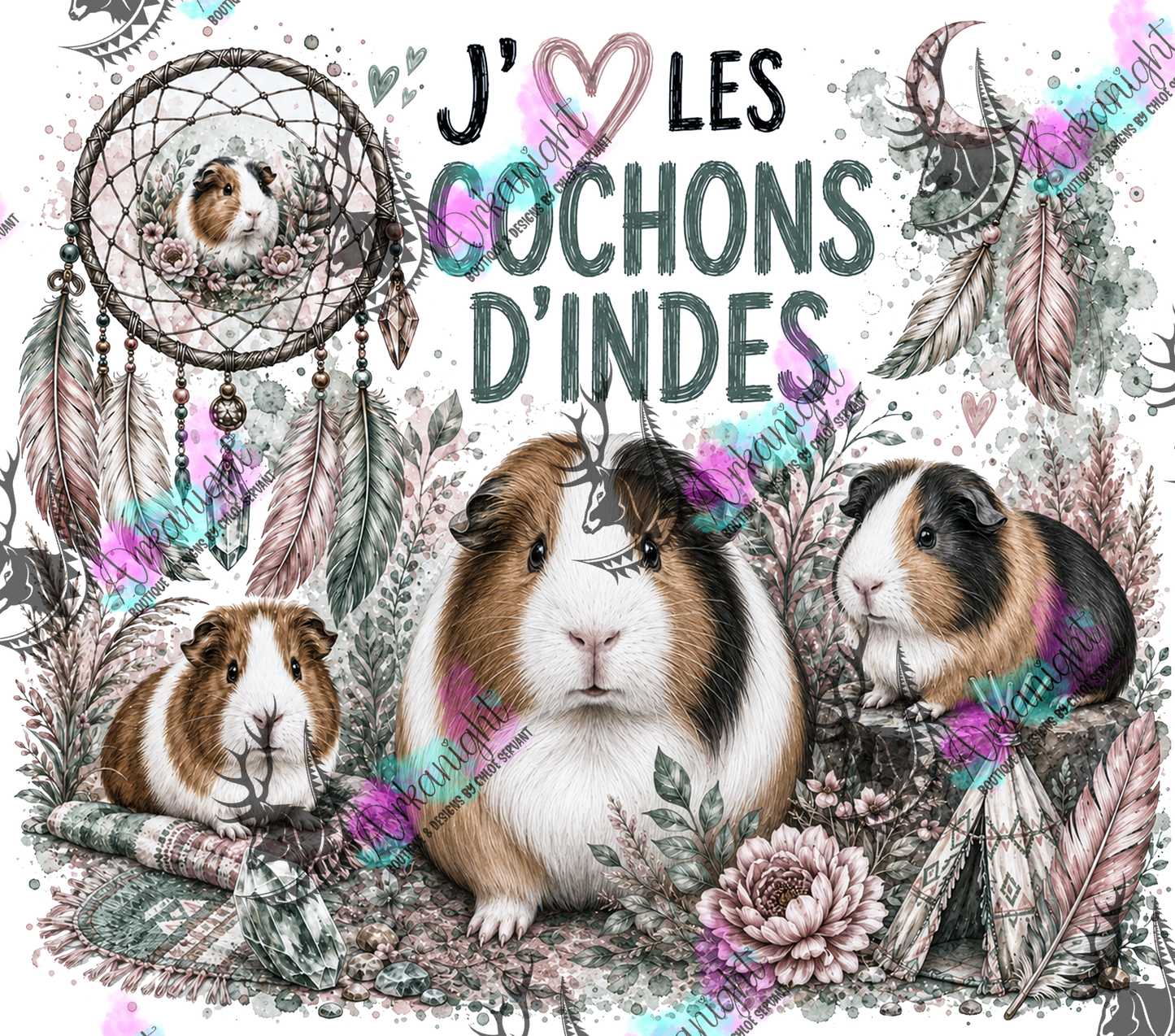 Numérique ♡Collection Boho 2026 ♡ Animaux ♡ Cochons d'indes