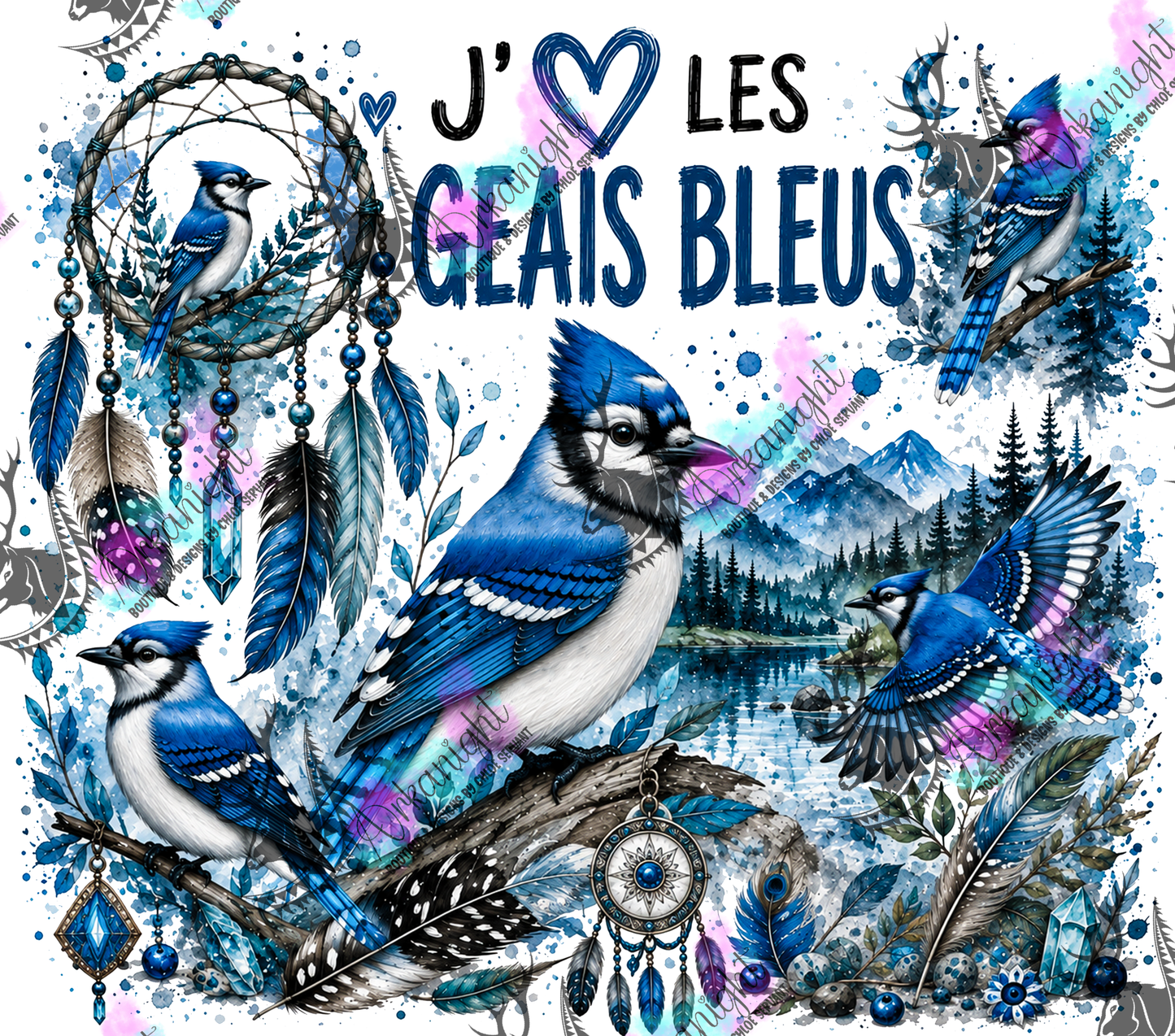Numérique ♡Collection Boho 2026 ♡ Animaux ♡ Geais Bleus