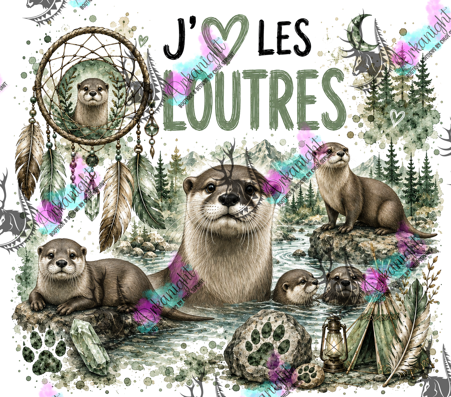 Numérique ♡Collection Boho 2026 ♡ Animaux ♡ Loutres