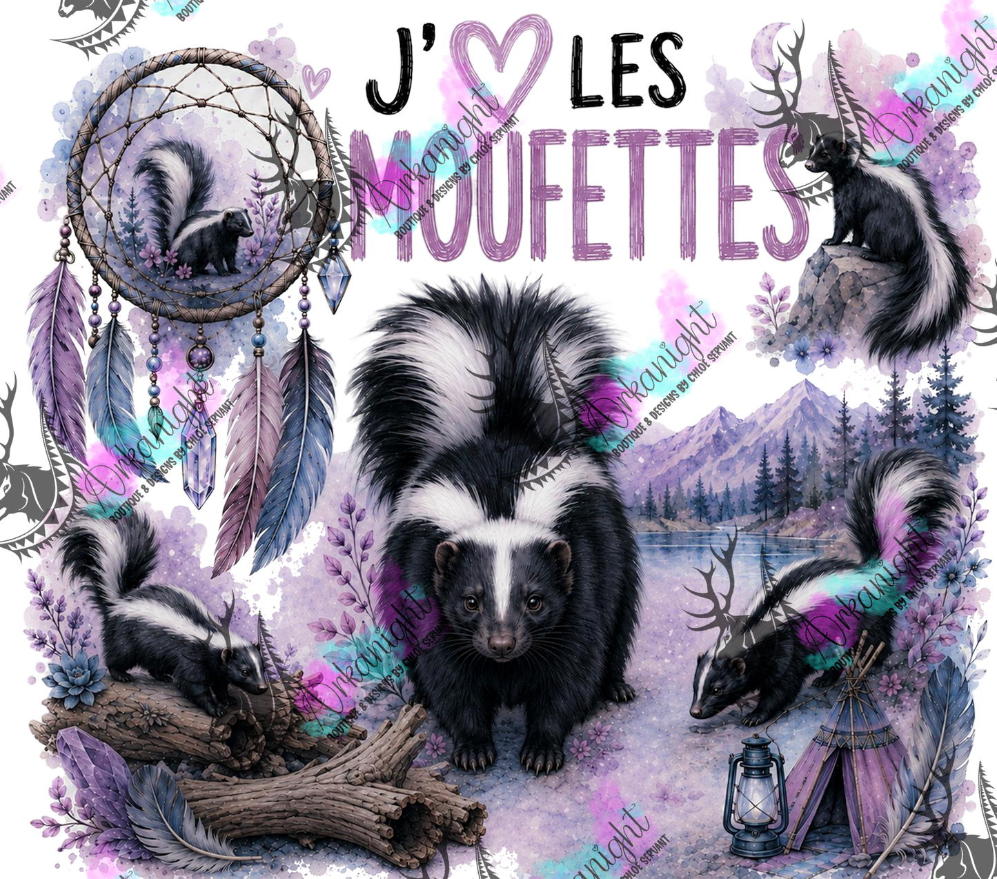 Numérique ♡Collection Boho 2026 ♡ Animaux ♡ Moufettes