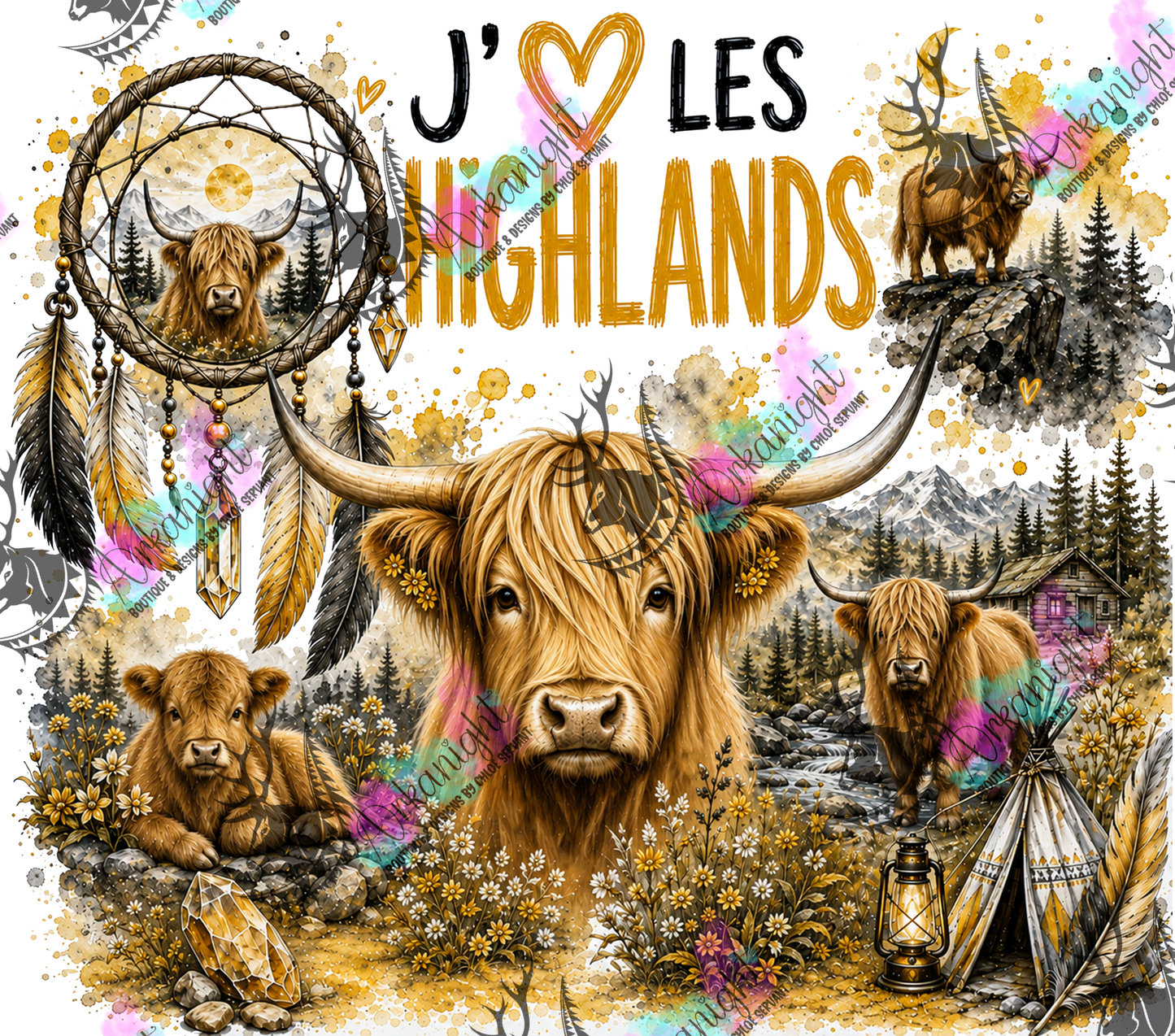 Numérique ♡Collection Boho 2026 ♡ Animaux ♡ Highlands Cows
