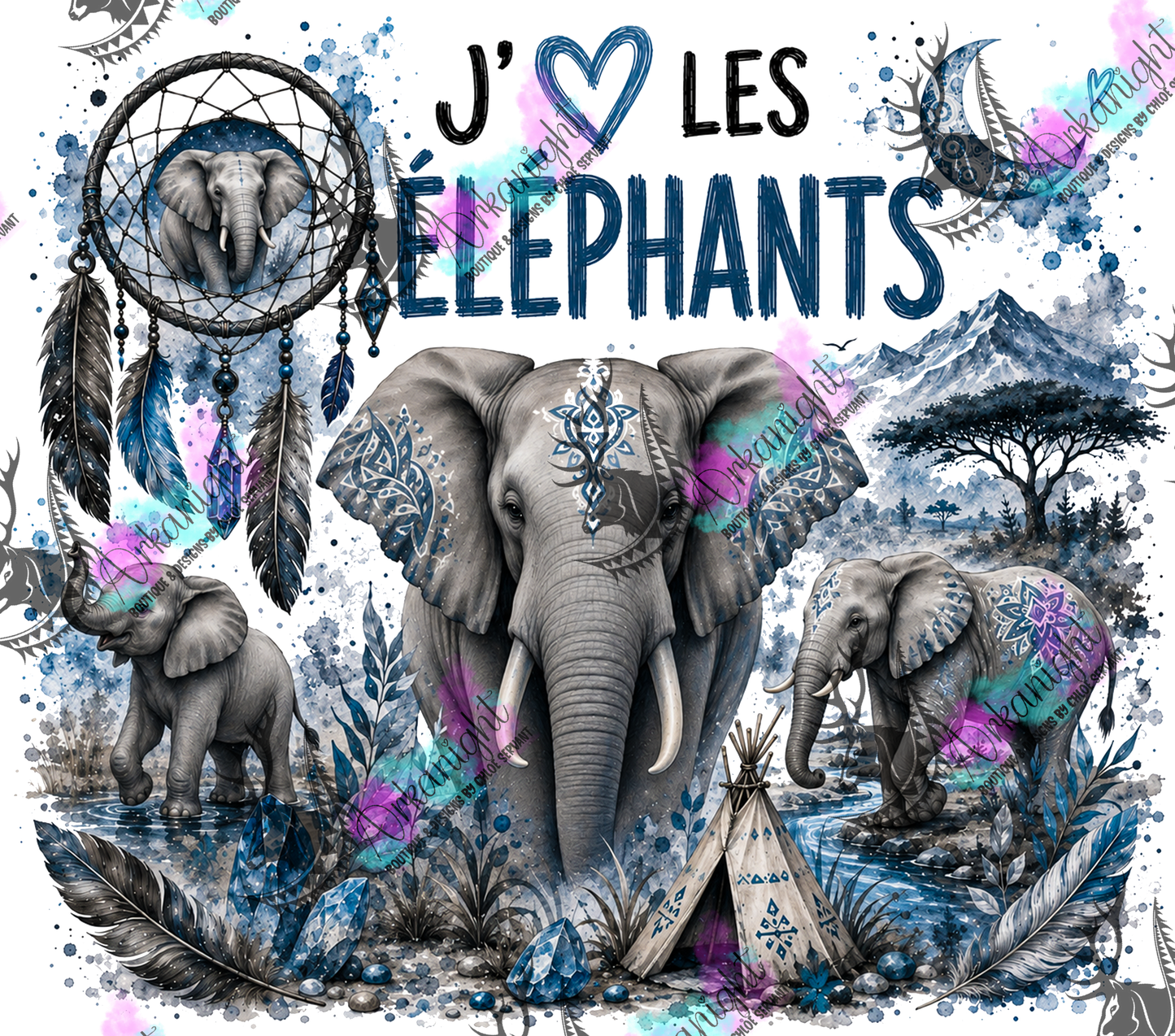 Numérique ♡Collection Boho 2026 ♡ Animaux ♡ Éléphants