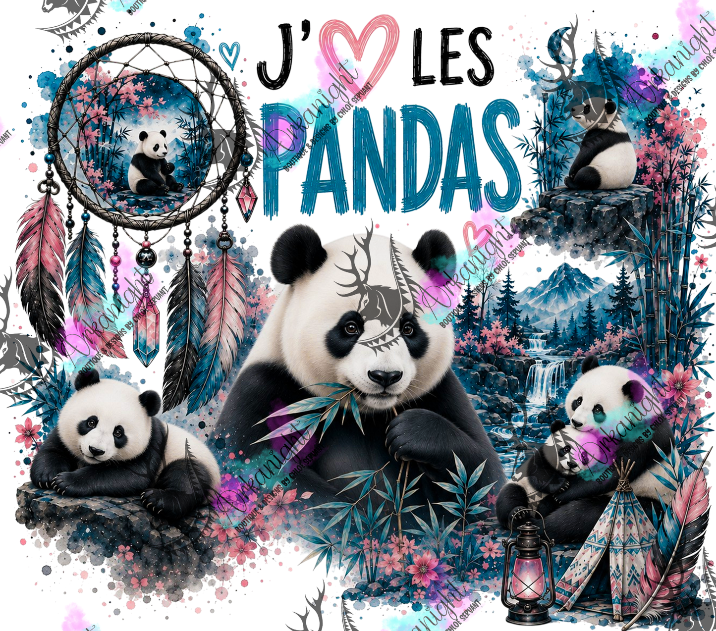 Numérique ♡Collection Boho 2026 ♡ Animaux ♡ Pandas